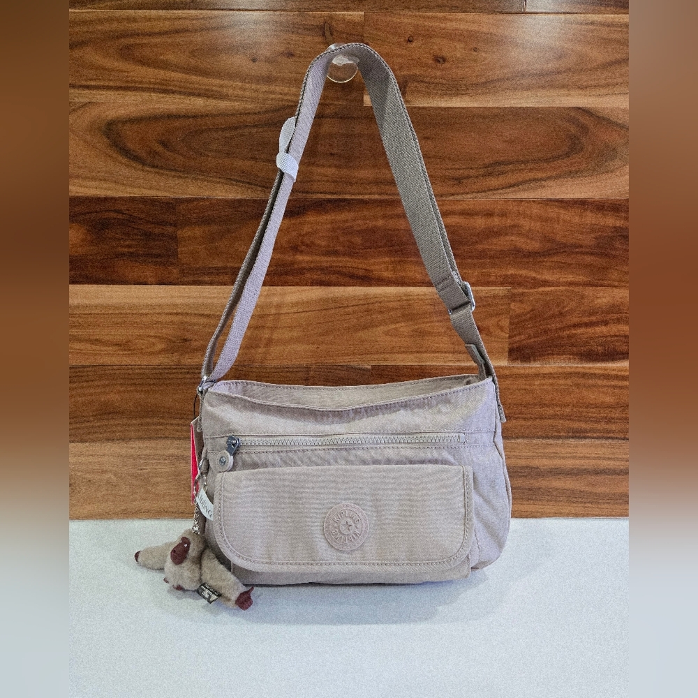 KIPLING BAG BEIGE/TAN COLOR CROSSBODY MEDIUM NEW SYRO